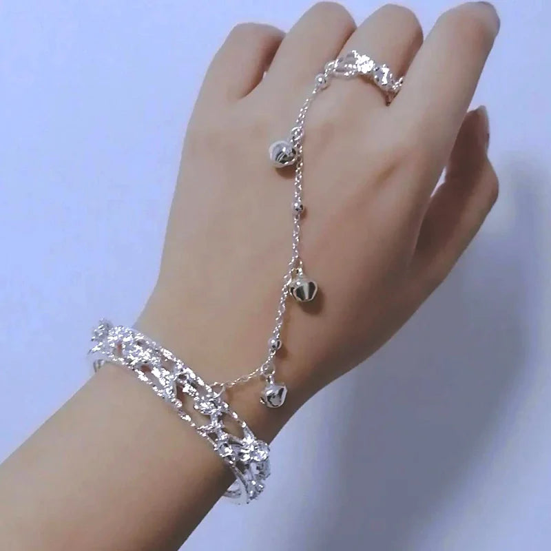 Butterfly Tassel Chain Ring With Bracelet