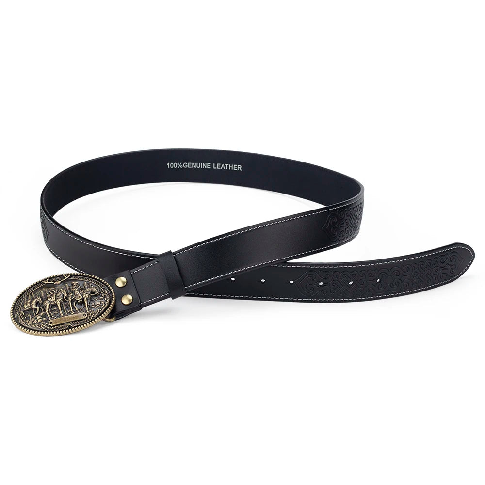 Horse Decorative Leather Belt Cowboy