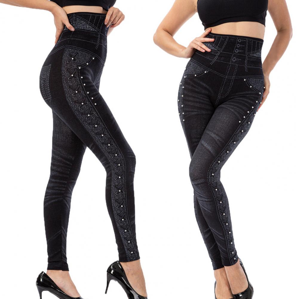 Stretchy Women Pants Stylish Fine Knitted Polyester Women Trousers for Daily Wear