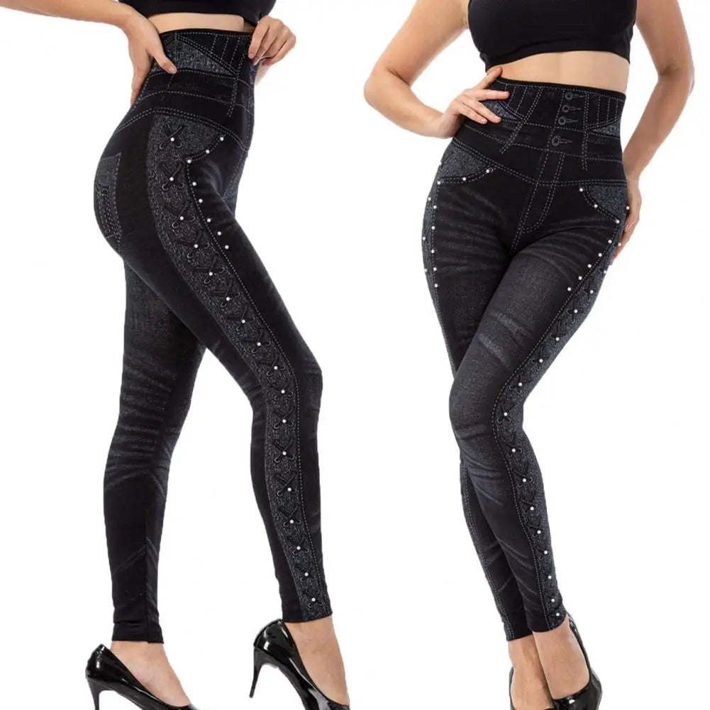 Stretchy Women Pants Stylish Fine Knitted Polyester Women Trousers for Daily Wear