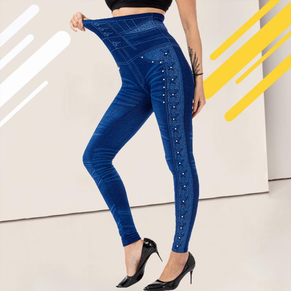 Stretchy Women Pants Stylish Fine Knitted Polyester Women Trousers for Daily Wear