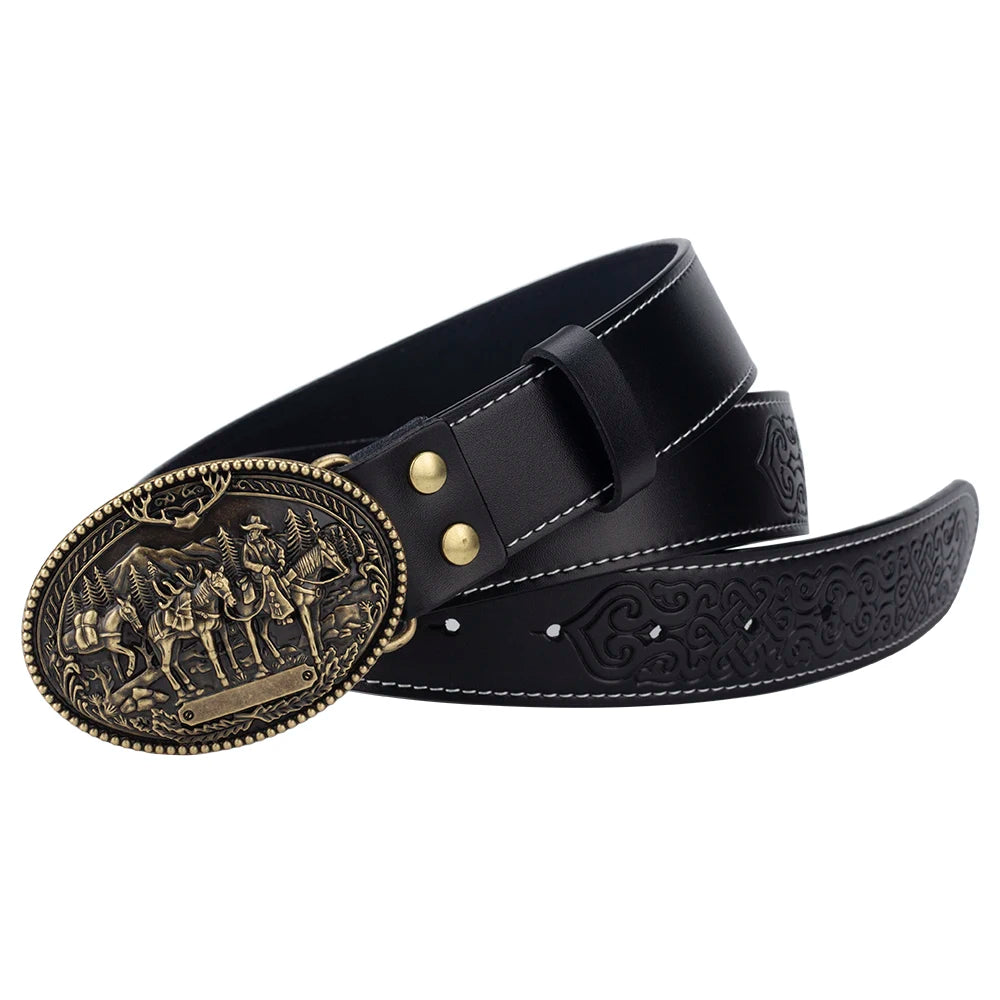 Horse Decorative Leather Belt Cowboy