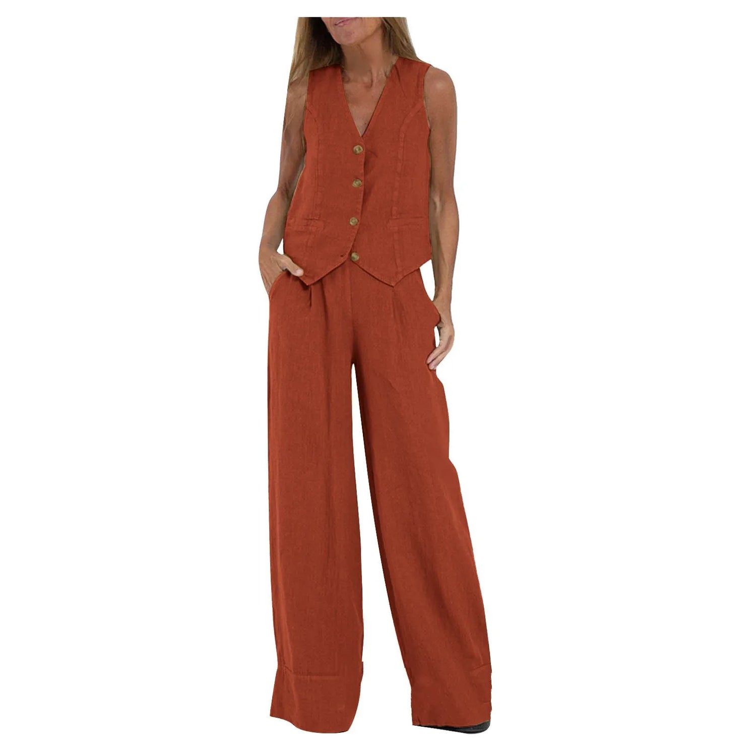 Sleeveless Casual Suit