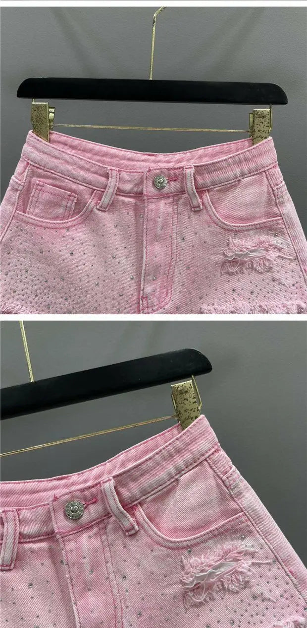 Rhinestone Denim Shorts