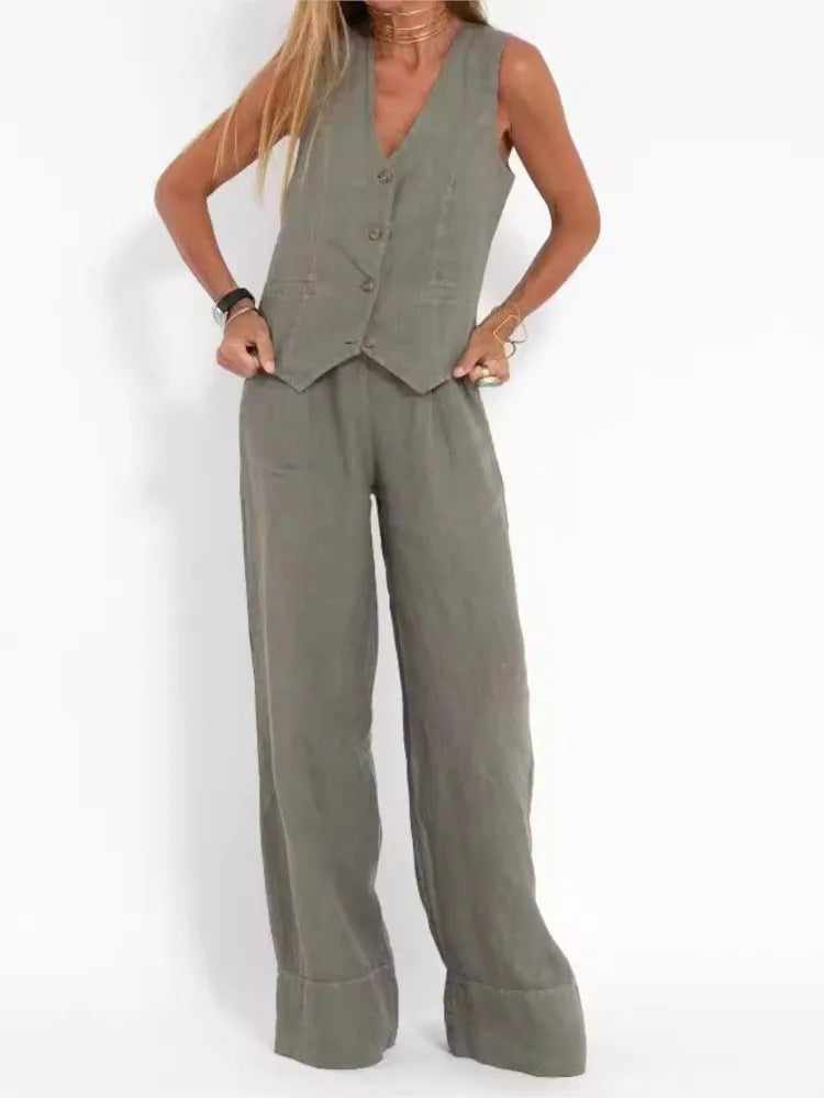 Sleeveless Casual Suit