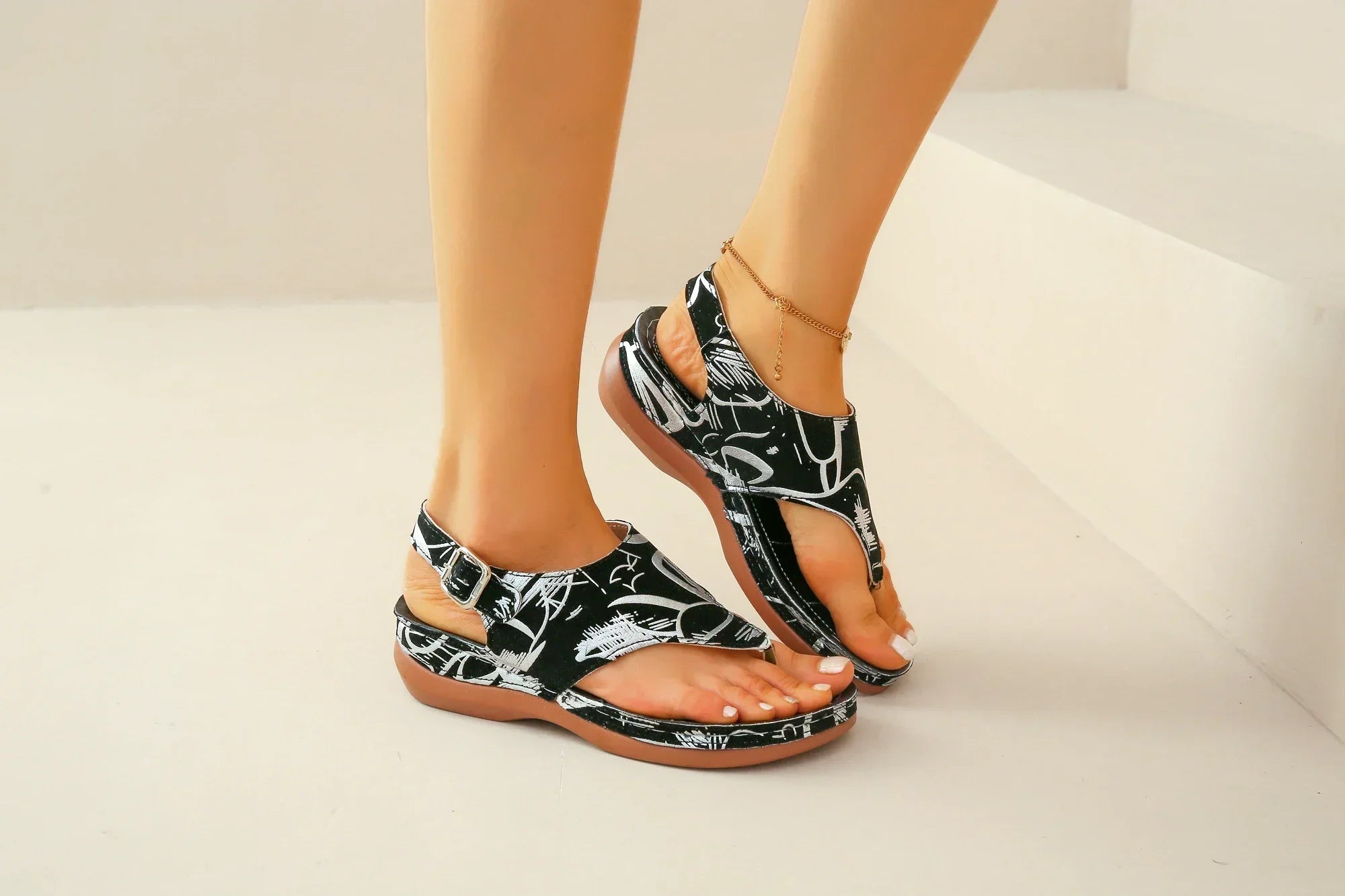 Retro Orthopedic Wedge Platform Sandals