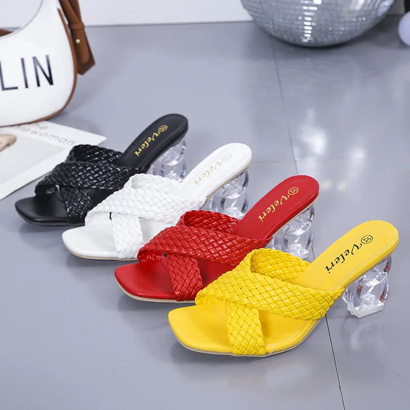 Crystal Heel Slides for Woman
