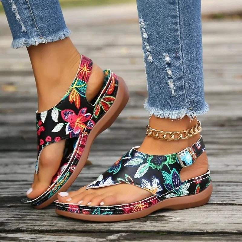 Retro Orthopedic Wedge Platform Sandals