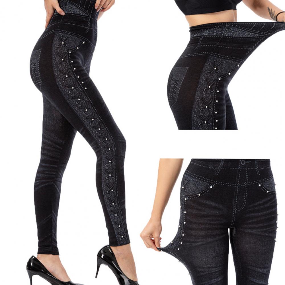 Stretchy Women Pants Stylish Fine Knitted Polyester Women Trousers for Daily Wear