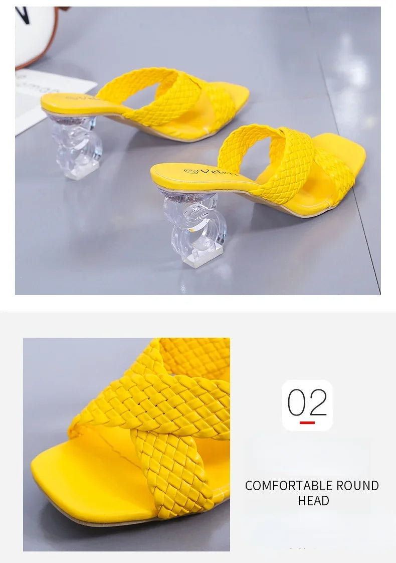 Crystal Heel Slides for Woman