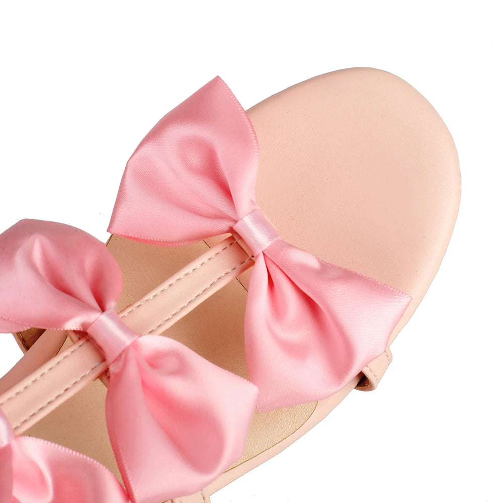 Sweet Bow Flat Shoes Roman Gladiator Sandals