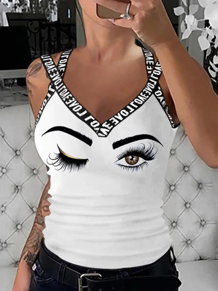 Tank Top V-Neck Night Club Wear Summer Clothes