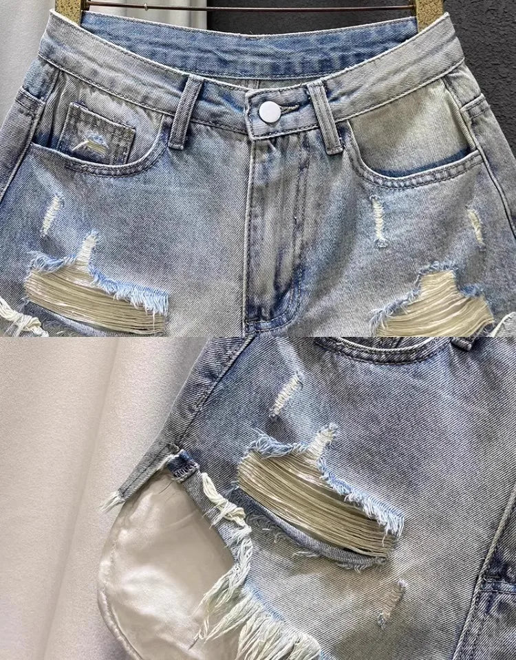 High-waisted Denim Shorts