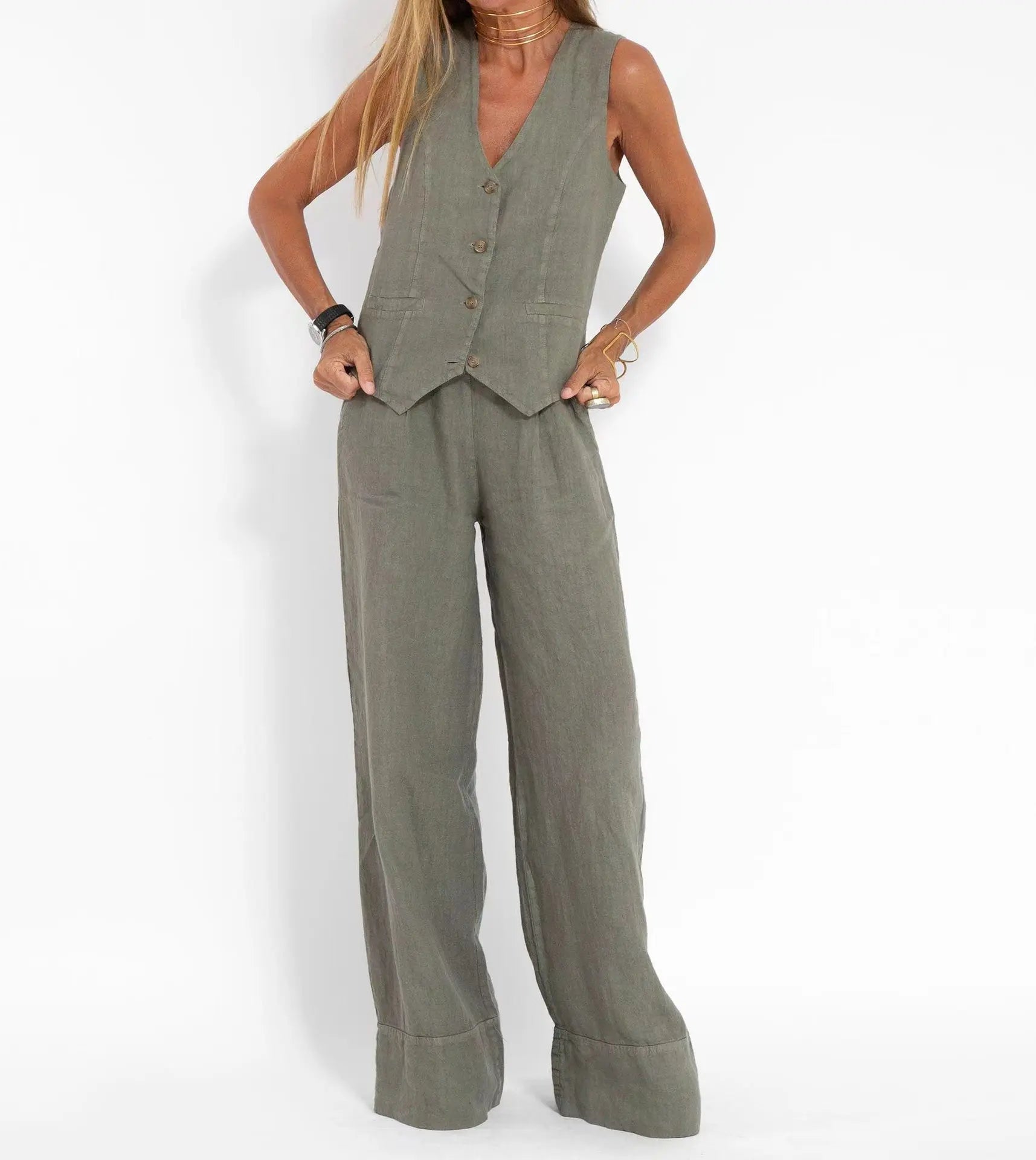 Sleeveless Casual Suit
