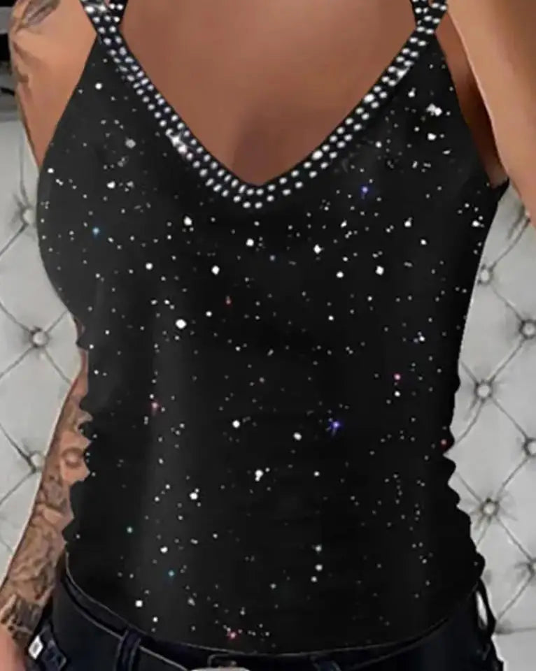 Tank Top V-Neck Night Club Wear Summer Clothes