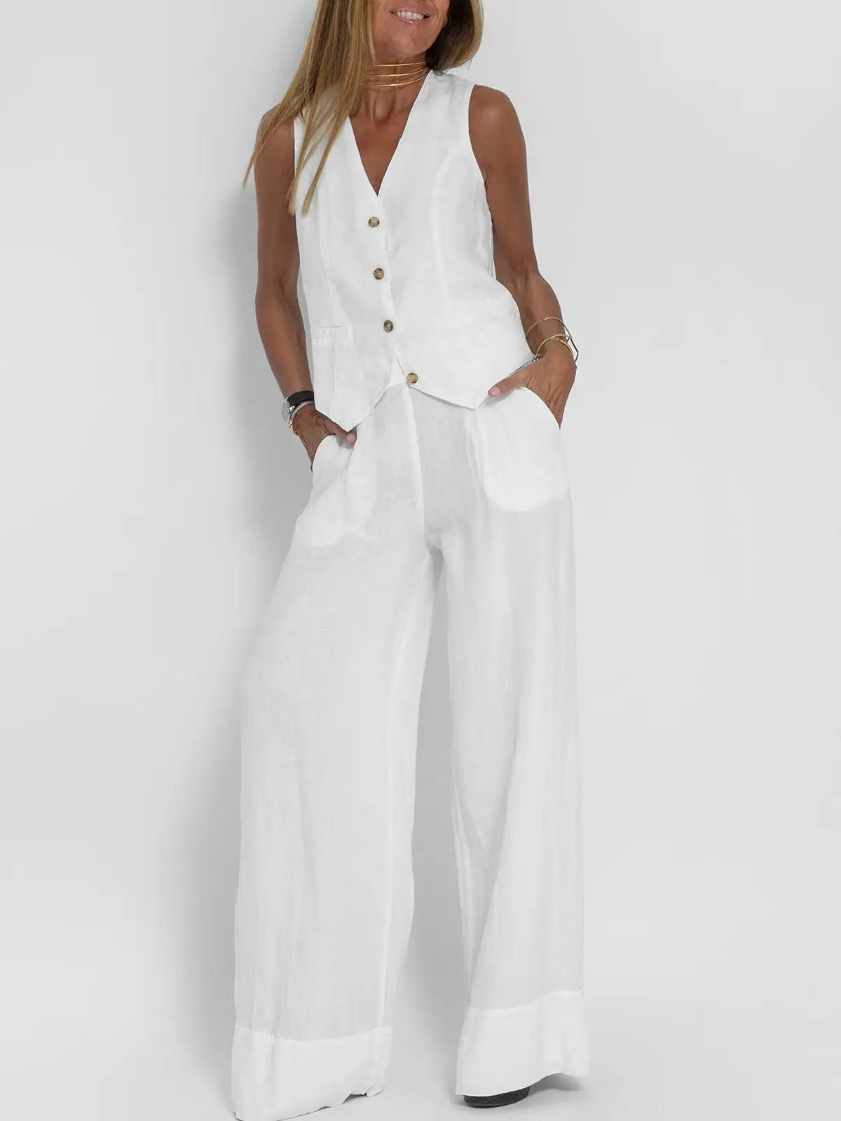 Sleeveless Casual Suit