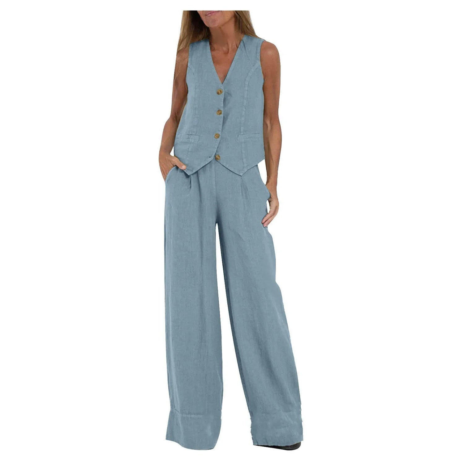 Sleeveless Casual Suit