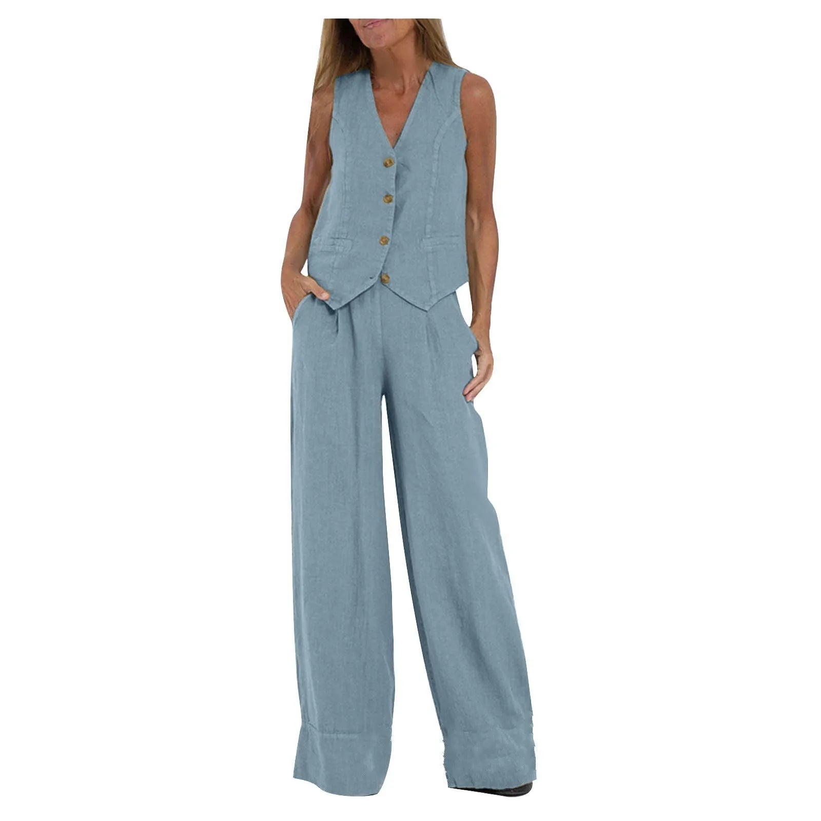 Sleeveless Casual Suit