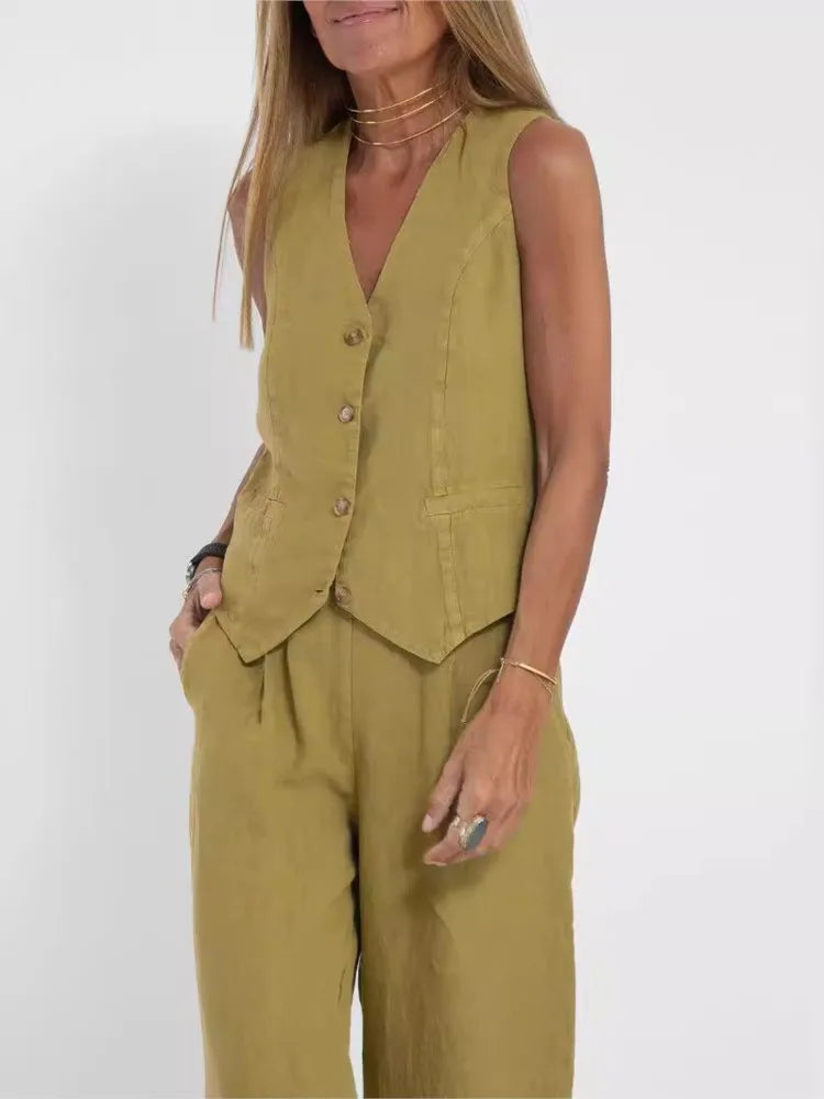 Sleeveless Casual Suit