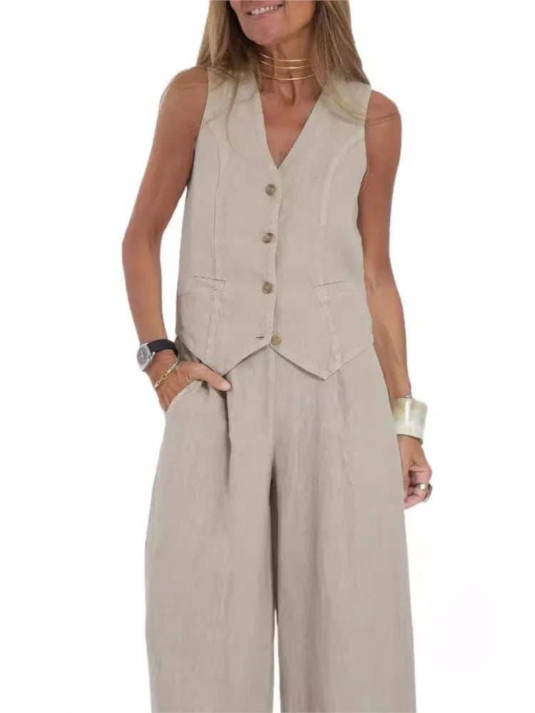 Sleeveless Casual Suit