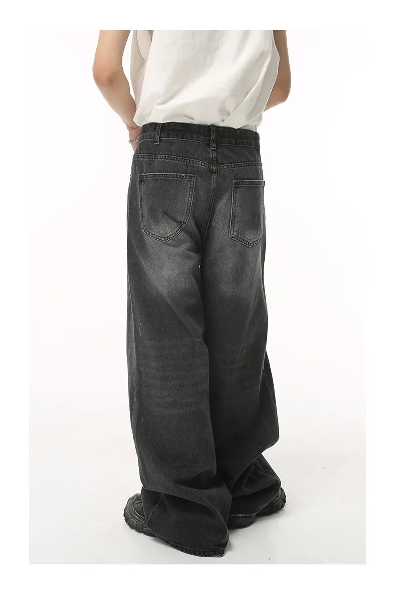 Streetwear Vintage Men’s Jeans Black Baggy