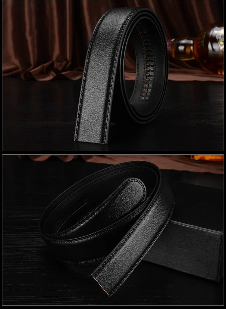3.0cm 3.5cm Wide NO BUCKLE Cow Leather