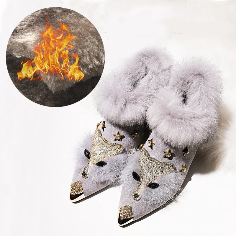 Fox Head  Boots Winter Fashion