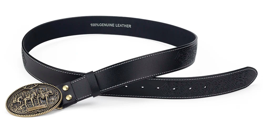 Horse Decorative Leather Belt Cowboy