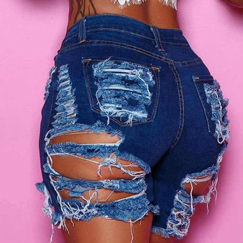 Summer woman trendy Ripped denim shorts