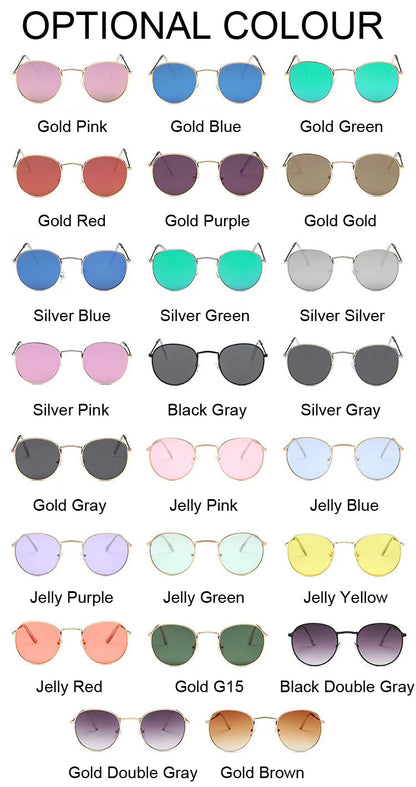 Classic Round Sunglasses UNISEX Vintage Small Frame Driving Sun Glasses
