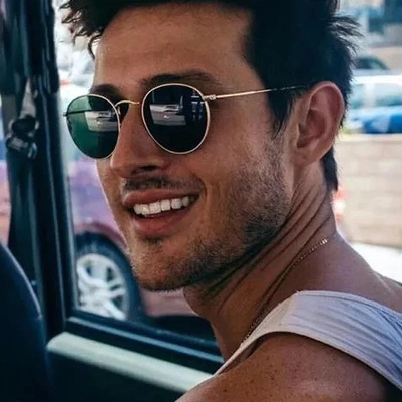 Classic Round Sunglasses UNISEX Vintage Small Frame Driving Sun Glasses