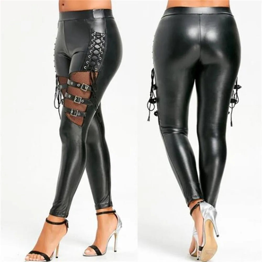 Leggings Fishnet Trim Lace Pant