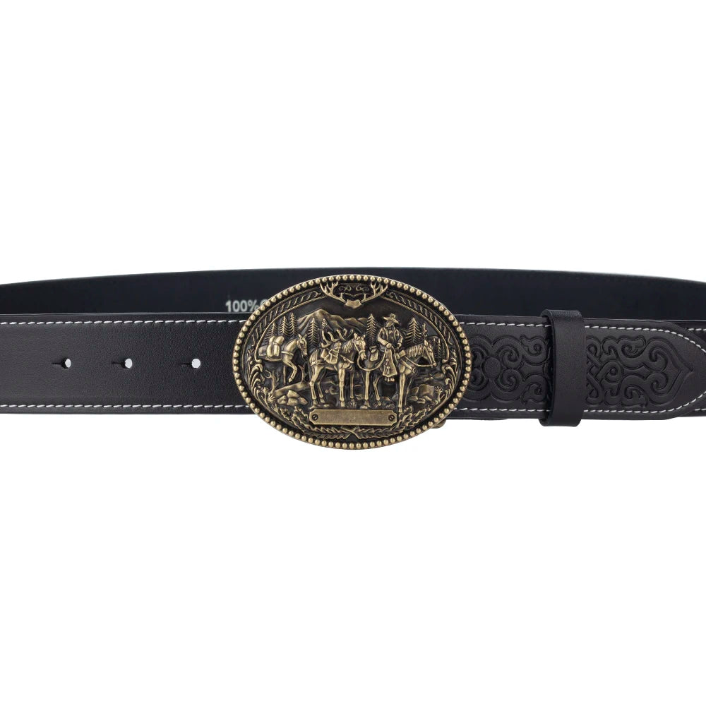 Horse Decorative Leather Belt Cowboy