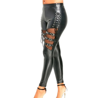 Leggings Fishnet Trim Lace Pant