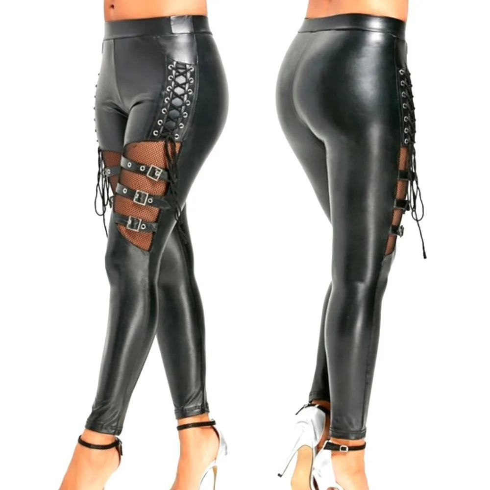 Leggings Fishnet Trim Lace Pant