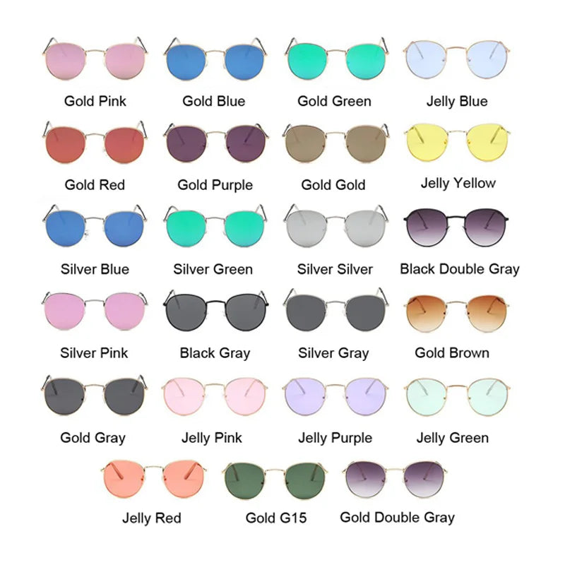 Classic Round Sunglasses UNISEX Vintage Small Frame Driving Sun Glasses