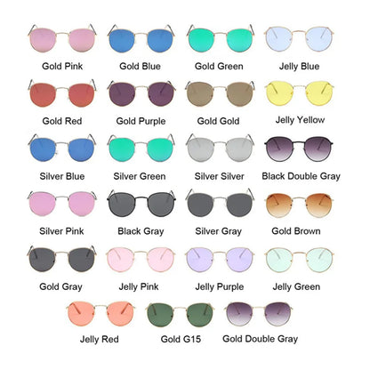Classic Round Sunglasses UNISEX Vintage Small Frame Driving Sun Glasses