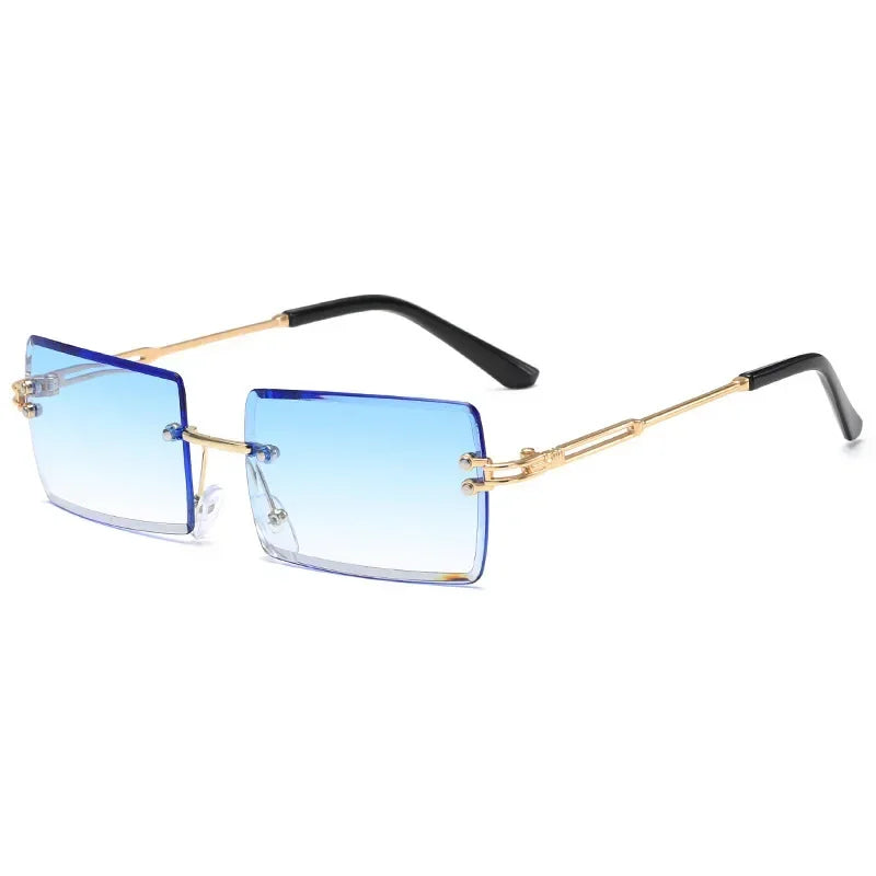 Vintage Sunglasses Rimless Frameless Rectangle Shades