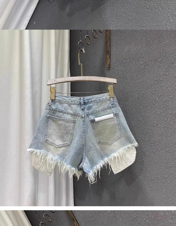 High-waisted Denim Shorts