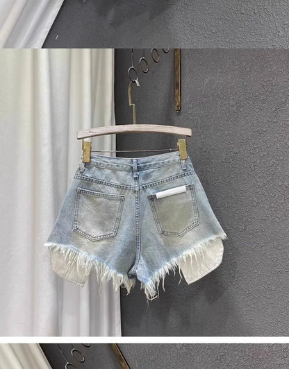 High-waisted Denim Shorts