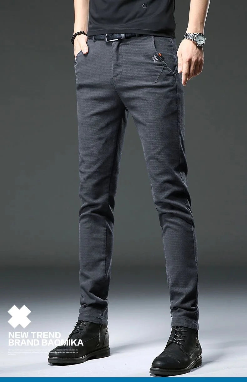 Classic Fashion Solid Color Elastic Jeans