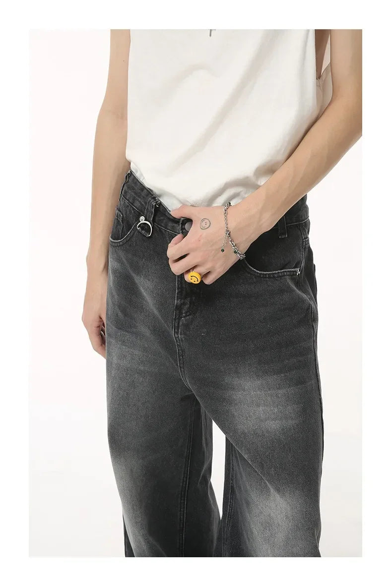 Streetwear Vintage Men’s Jeans Black Baggy