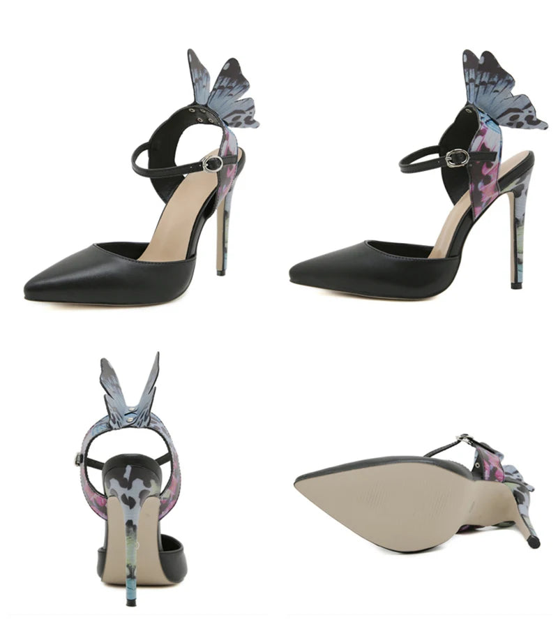 Butterfly Ankle Strap Women Pumps