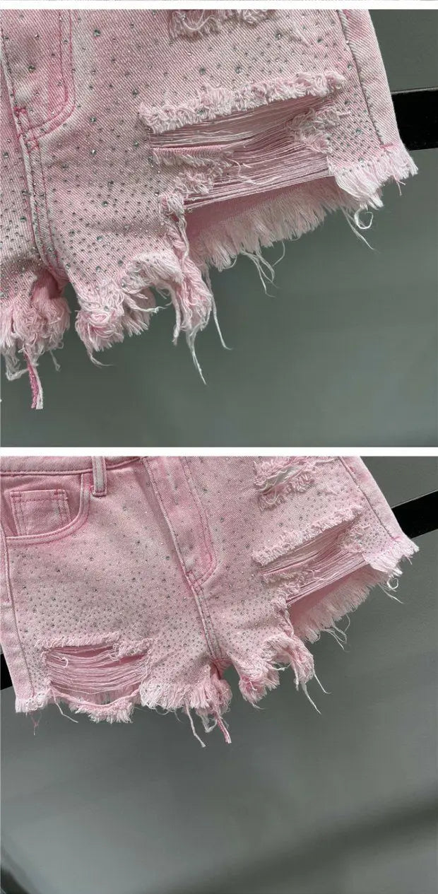 Rhinestone Denim Shorts