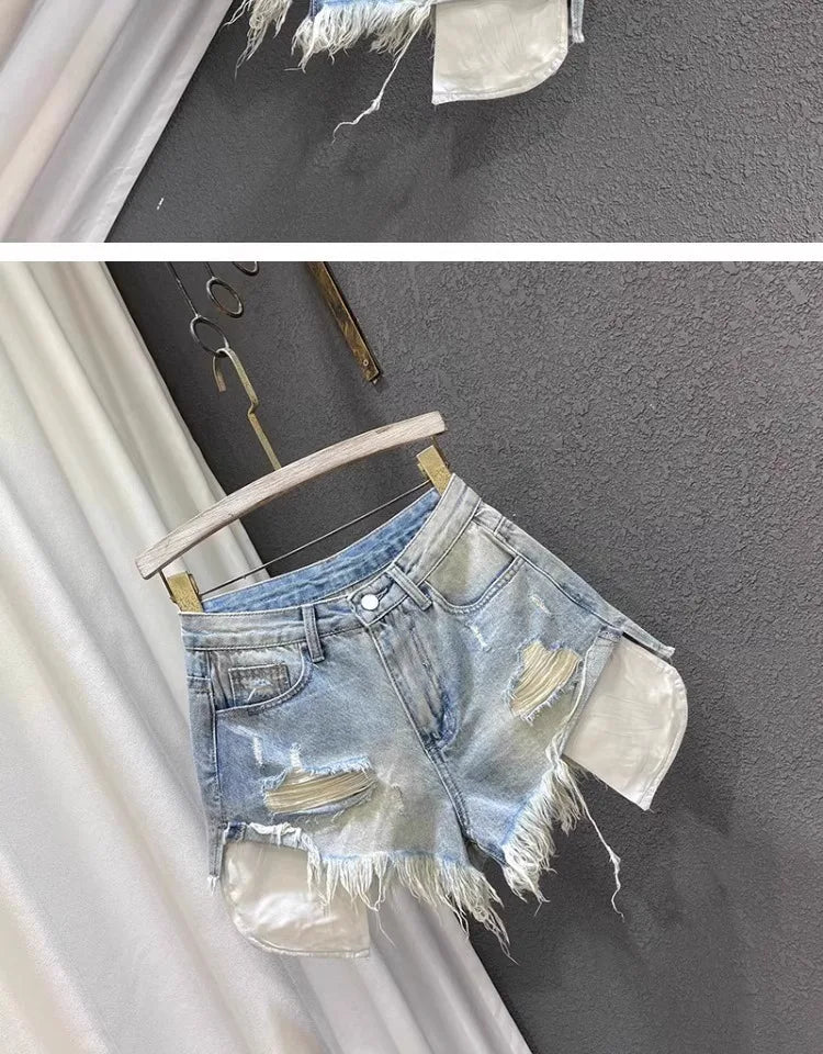 High-waisted Denim Shorts