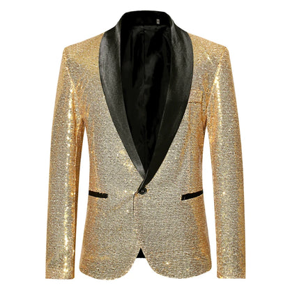 Gold Sequin Glitter Blazer