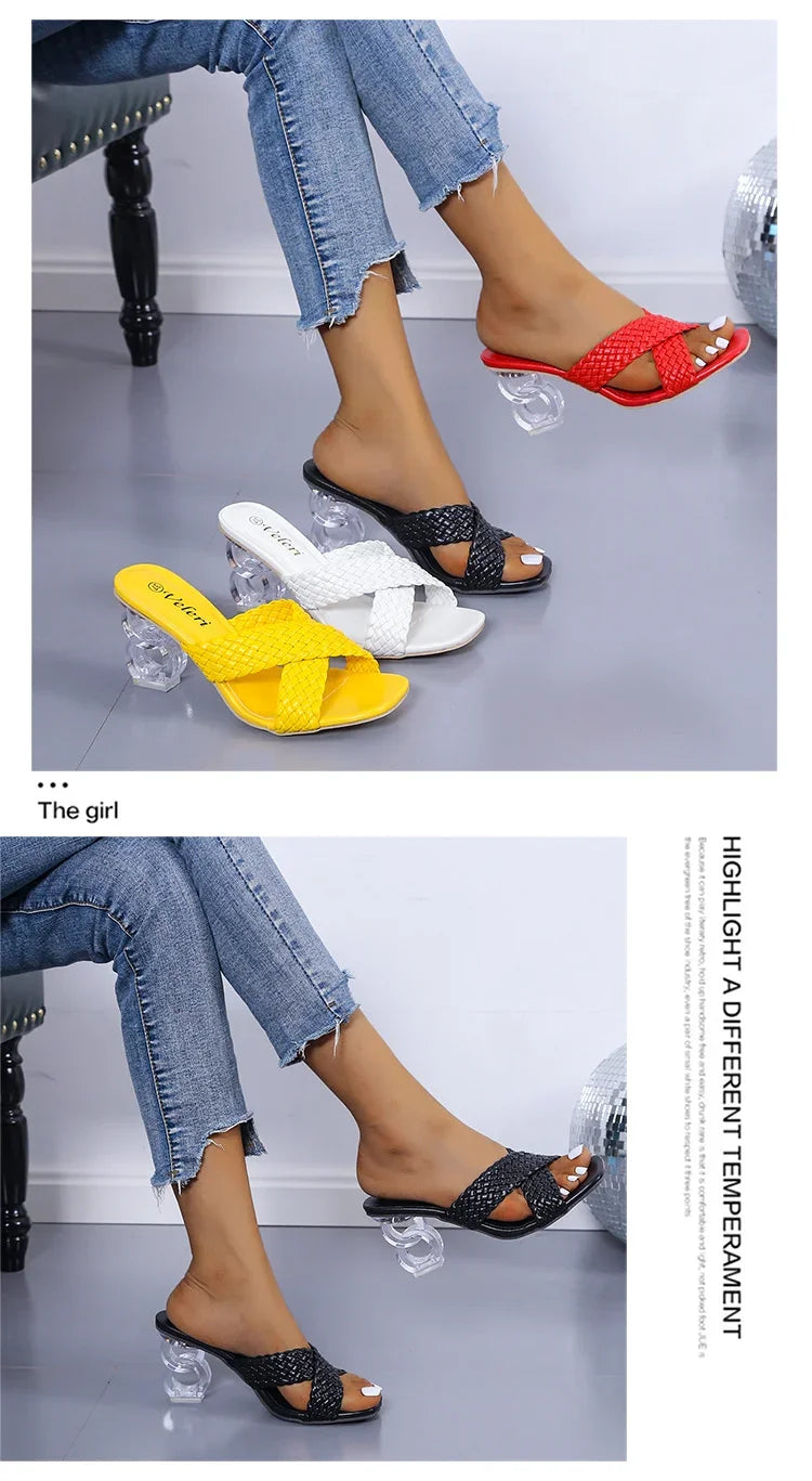 Crystal Heel Slides for Woman