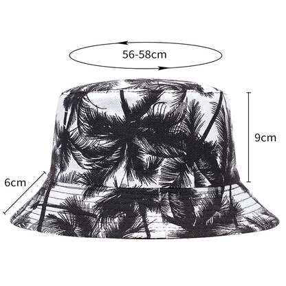 Unisex Double Sided Wearable Leaf Print Personality Bucket Hats