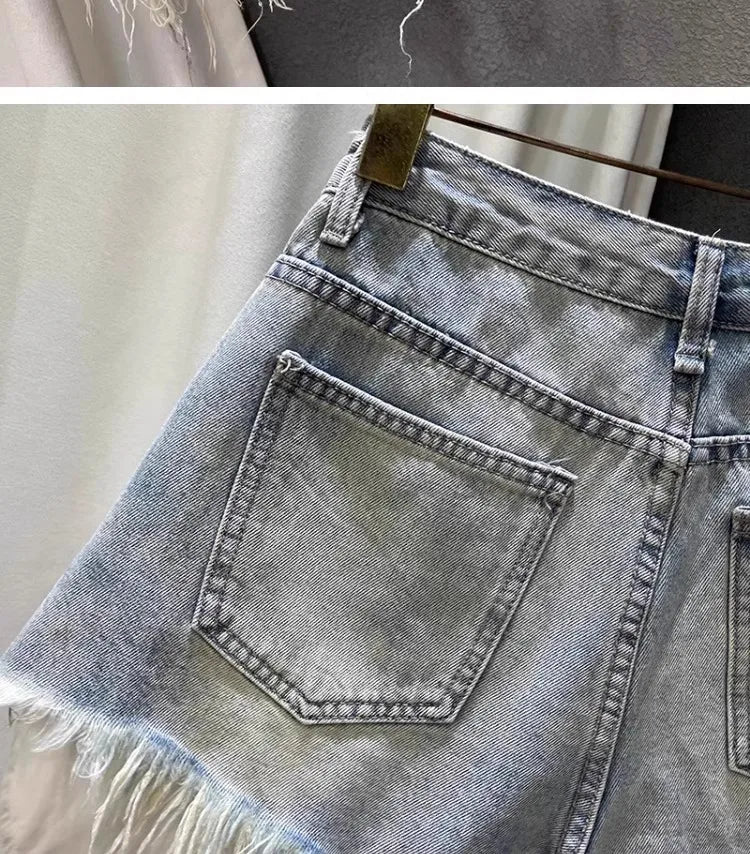 High-waisted Denim Shorts