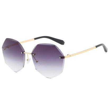 Octagonal Rimless Sunglasses Women&